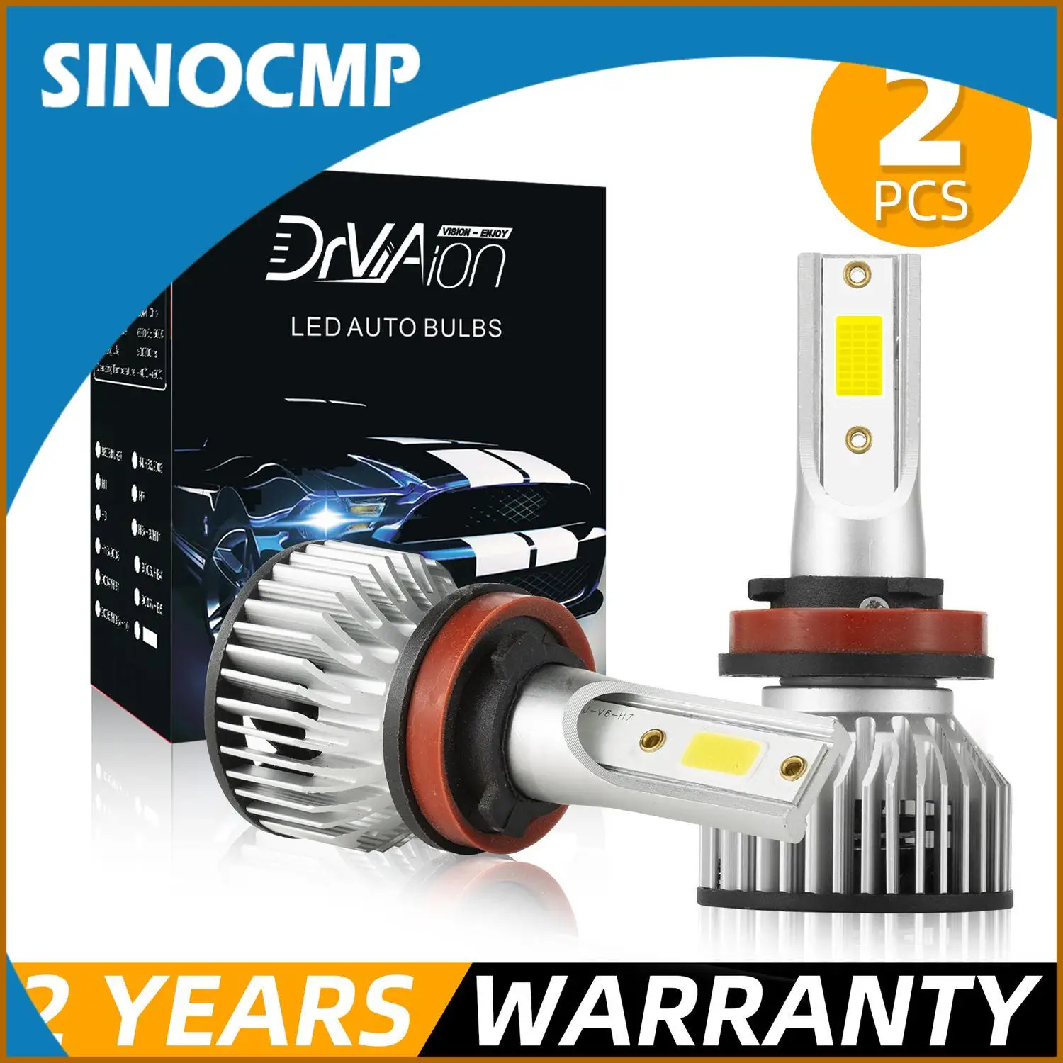 H11 H8 H9 LED Headlight Bulbs 2Pcs 6000LM 6000K Bright White Conversion Kit For Halogen Replacement Low High Beam Fog Lights
H11 H8 H9 LED Headlight Bulbs 2Pcs 6000LM 6000K Bright White Conversion Kit For Halogen Replacement Low High Beam Fog Lights