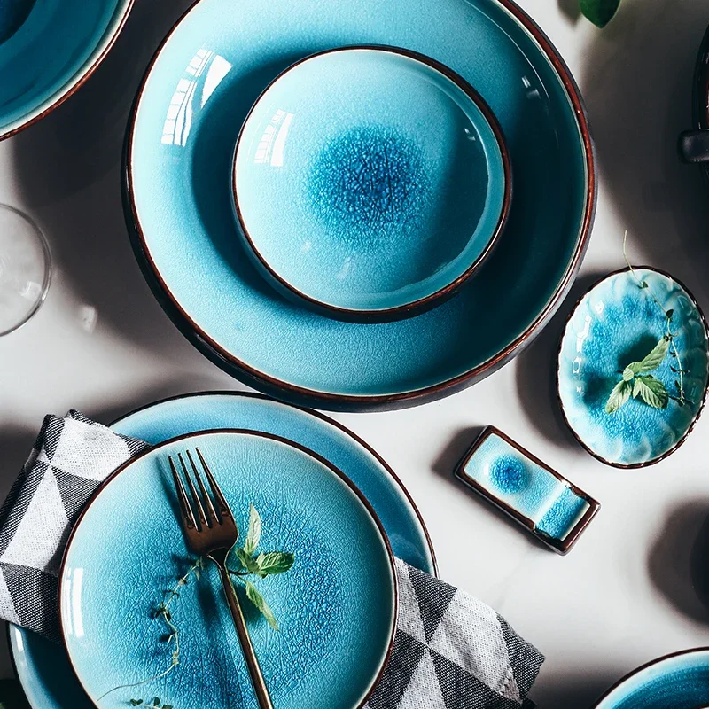 Ice Cracking Glaze Ceramic Tableware Household Dishes Rice Bowls Steamed Fish Dishes Porcelain Blue Dinner Plates
Ice Cracking Glaze Ceramic Tableware Household Dishes Rice Bowls Steamed Fish Dishes Porcelain Blue Dinner Plates