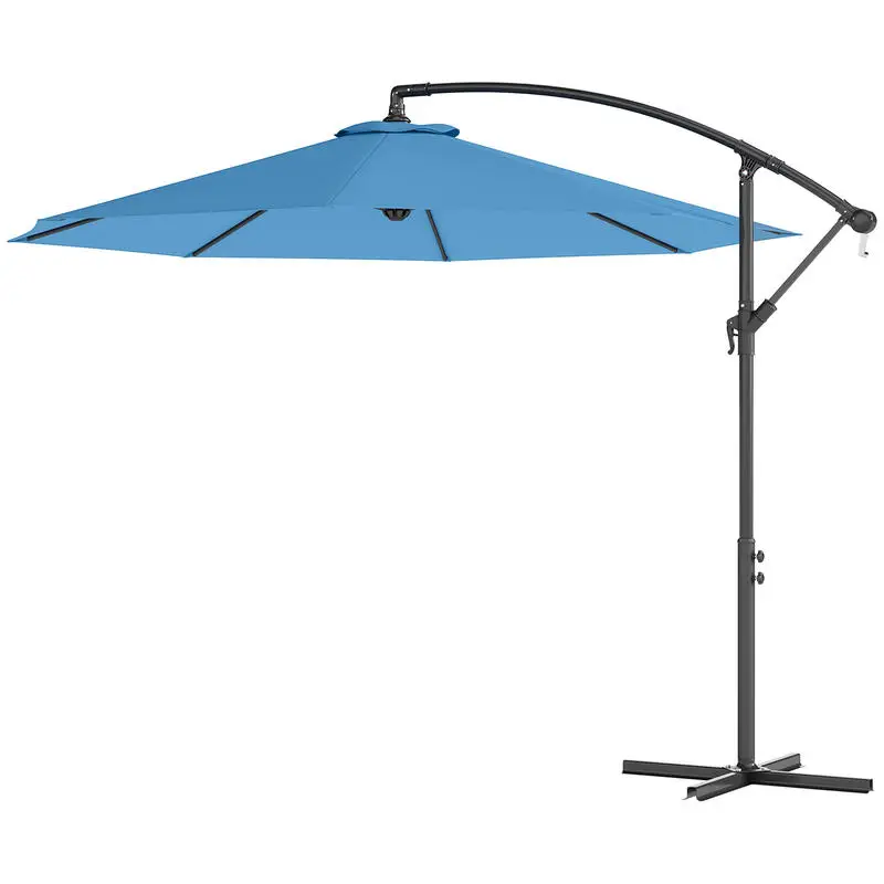 10' Cantilever Tilt Offset Patio Umbrella w/ UV & Water Safe Material & Cross Base (Weight Not Included), Blue
10' Cantilever Tilt Offset Patio Umbrella w/ UV & Water Safe Material & Cross Base (Weight Not Included), Blue