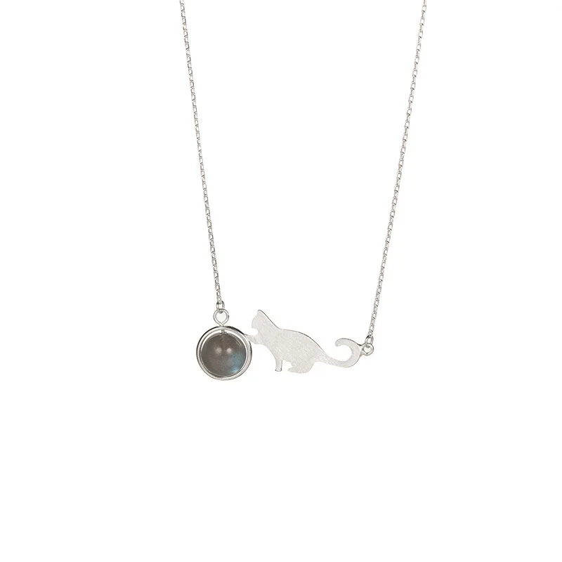 KityKiss 925 Sterling Silver Cat Moonstone Necklace Bracelet Simple Adjustable Clavicle Chain for Women 
KityKiss 925 Sterling Silver Cat Moonstone Necklace Bracelet Simple Adjustable Clavicle Chain for Women
