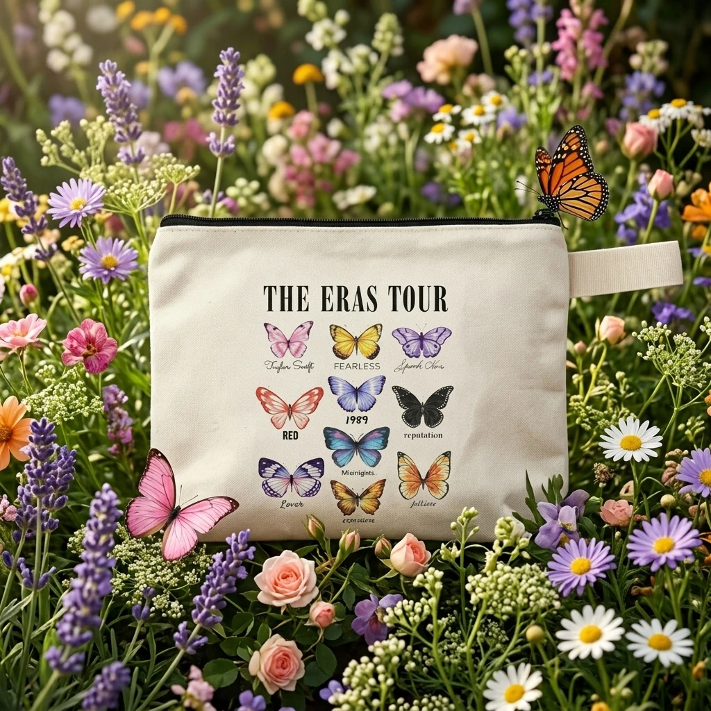 The Eras Tour Butterfly Pattern Cosmetic Bag Wallet Handheld Portable Fit Bag Music Festival Fans Gift
The Eras Tour Butterfly Pattern Cosmetic Bag Wallet Handheld Portable Fit Bag Music Festival Fans Gift