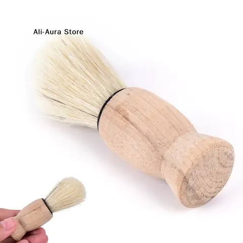 1Pcs Wood Handle Badger Hair Beard Shaving Brush For Men Mustache Barber Tool