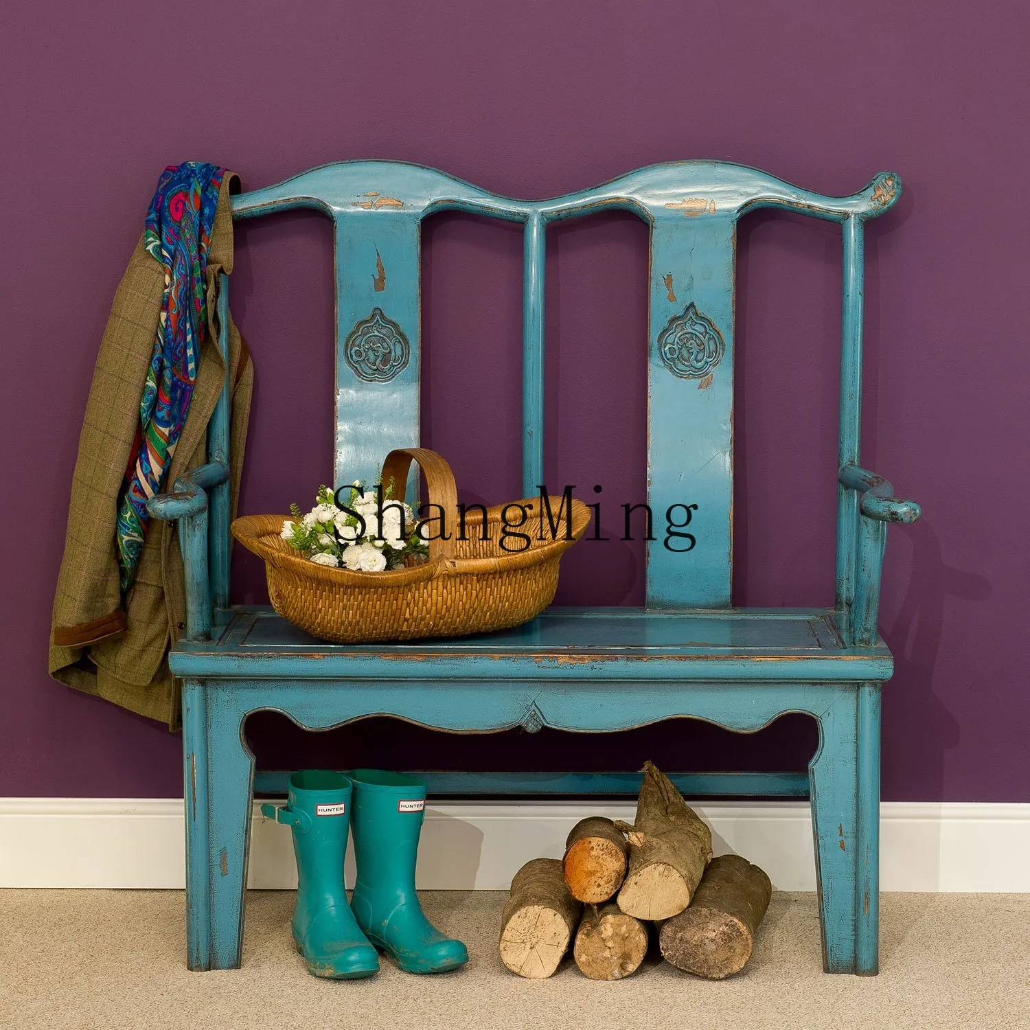 CL solid wood furniture retro old double chair classical row high back chair living room sofa leisure
CL solid wood furniture retro old double chair classical row high back chair living room sofa leisure