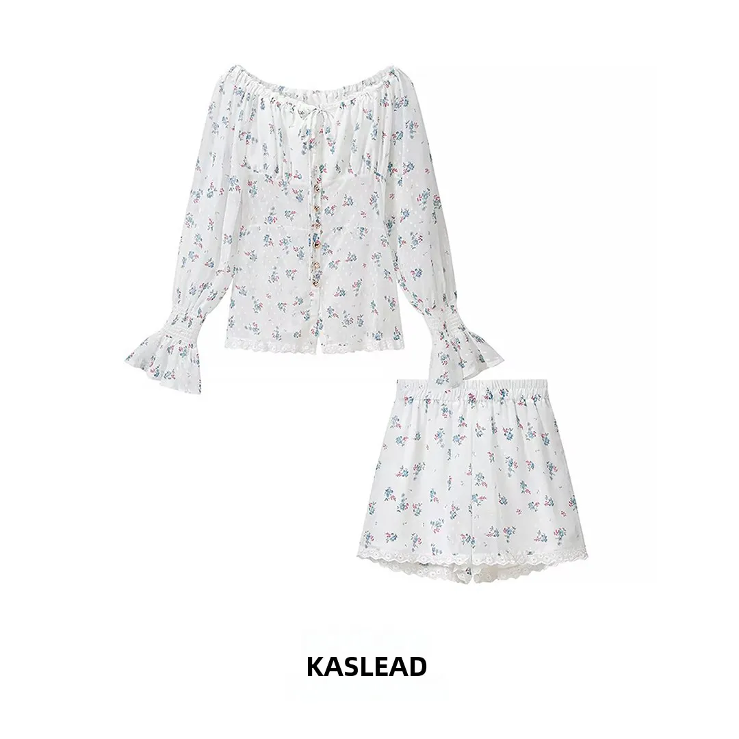 KASLEAD New Fashionable Floral Embroidery Long Sleeve One Shoulder Top Shorts Set Women's Summer Holiday Outfit Two Pieces Set
KASLEAD New Fashionable Floral Embroidery Long Sleeve One Shoulder Top Shorts Set Women's Summer Holiday Outfit Two Pieces Set