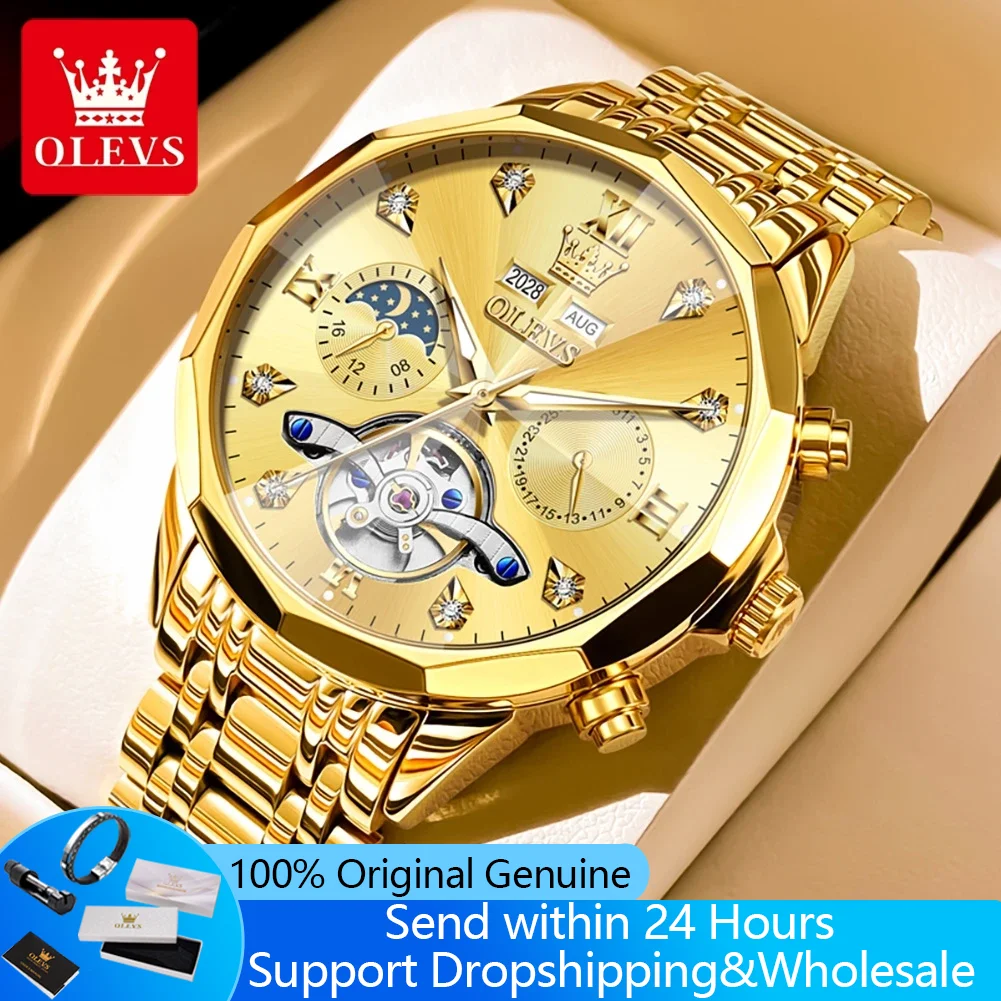 OLEVS 6621 Automatic Watches for Man Moon Phase Chronograph Auto Date Skeleton Flywheel Luxury Business Mechanical Men's Watches
OLEVS 6621 Automatic Watches for Man Moon Phase Chronograph Auto Date Skeleton Flywheel Luxury Business Mechanical Men's Watches