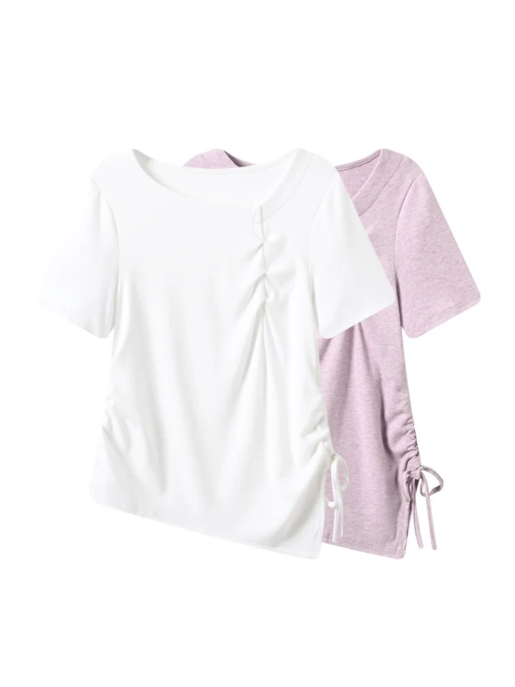 Summer New plus Size Women's T-shirt Cara CLUB Short Sleeve Pleated Side Neck Design Slimming Effect Casual Soft Style Top
Summer New plus Size Women's T-shirt Cara CLUB Short Sleeve Pleated Side Neck Design Slimming Effect Casual Soft Style Top