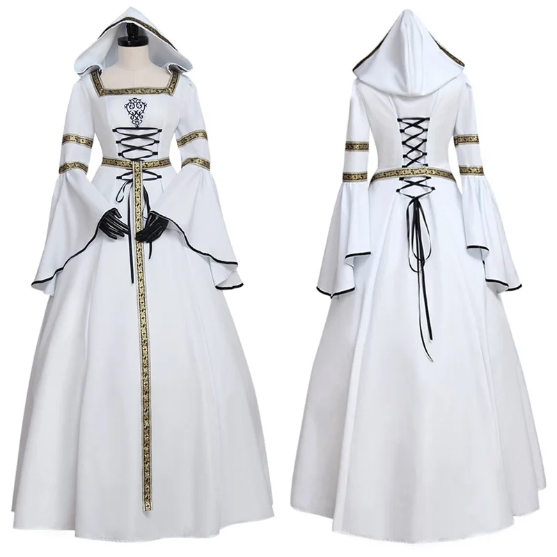 Medieval Adult's White Dress Medieval Wedding Recoco Dress Victorian Style Dress with Hoodie Vampire Dress Custom Made
Medieval Adult's White Dress Medieval Wedding Recoco Dress Victorian Style Dress with Hoodie Vampire Dress Custom Made