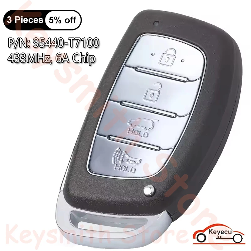KEYECU 4 кнопки 433 МГц 6A чип для Hyundai I20 2021 2022 2023 автоматический OEM умный пульт дистанционного управления P/N: 95440-T7100
KEYECU 4 кнопки 433 МГц 6A чип для Hyundai I20 2021 2022 2023 автоматический OEM умный пульт дистанционного управления P/N: 95440-T7100