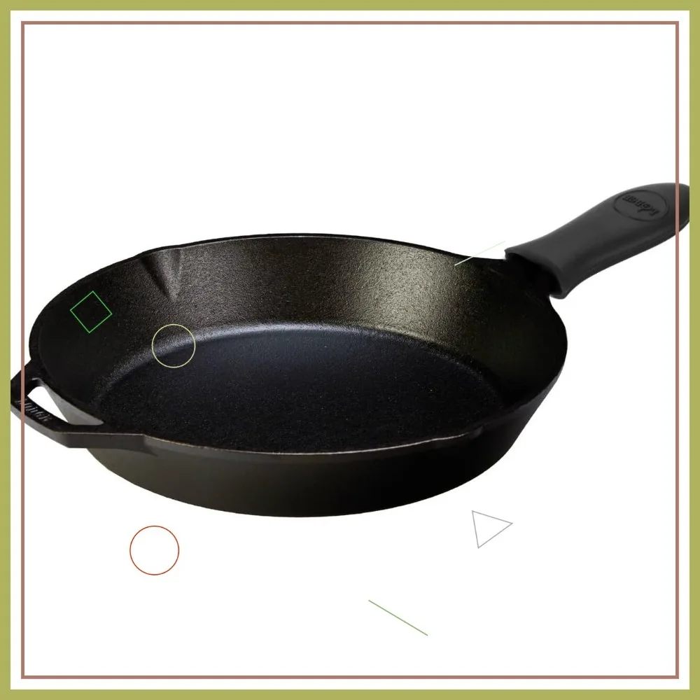 12 Inch Cast Iron Skillet with Silicone Handle Holder, Pre-Seasoned for Non-Stick Cooking
12 Inch Cast Iron Skillet with Silicone Handle Holder, Pre-Seasoned for Non-Stick Cooking