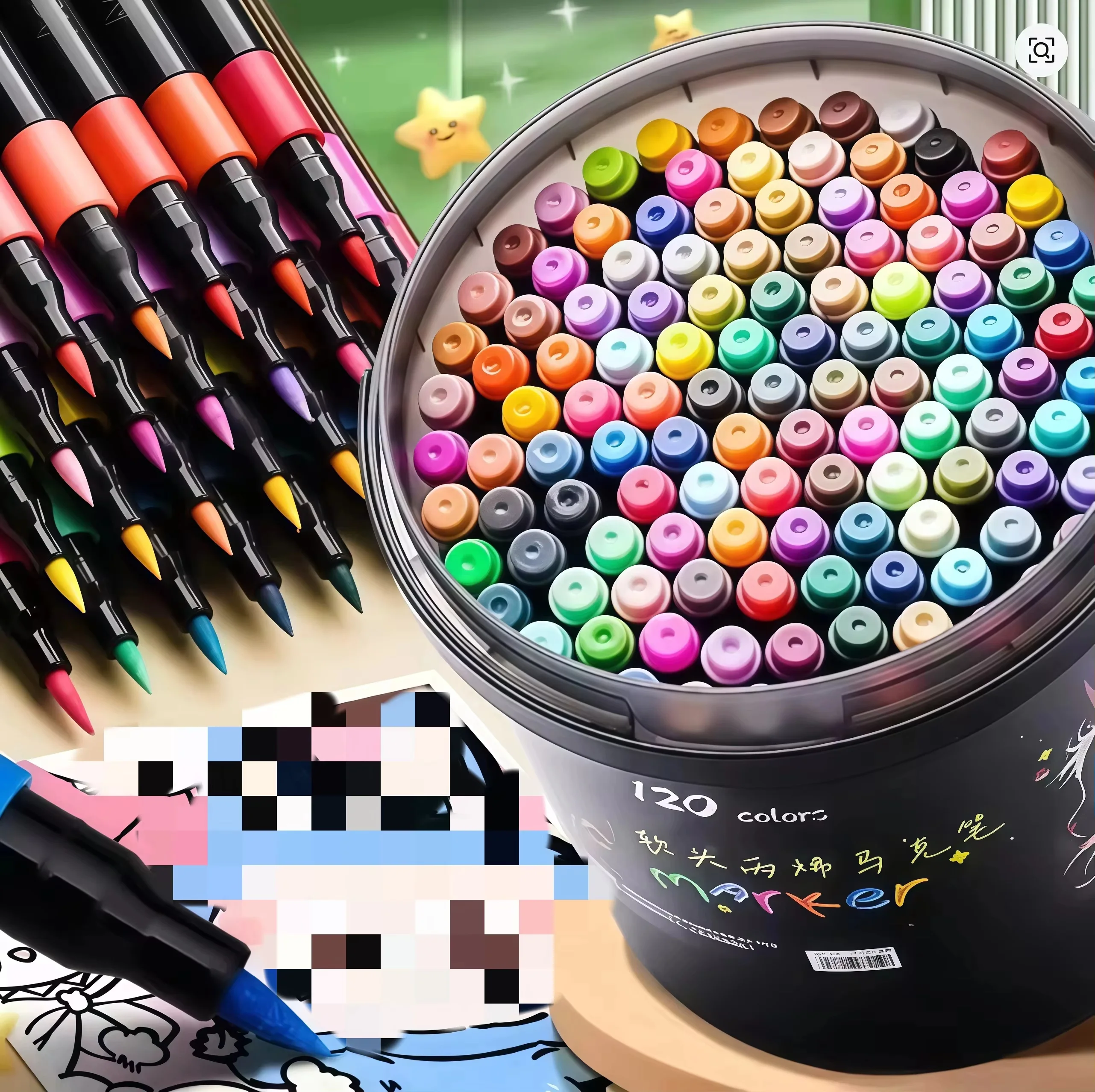 Soft-Head Acrylic Marker Pen Bucket-Cap Set - 24/36/48/60/80/120 Colors Strong Coverage Art Class Essential for Students
Soft-Head Acrylic Marker Pen Bucket-Cap Set - 24/36/48/60/80/120 Colors Strong Coverage Art Class Essential for Students
