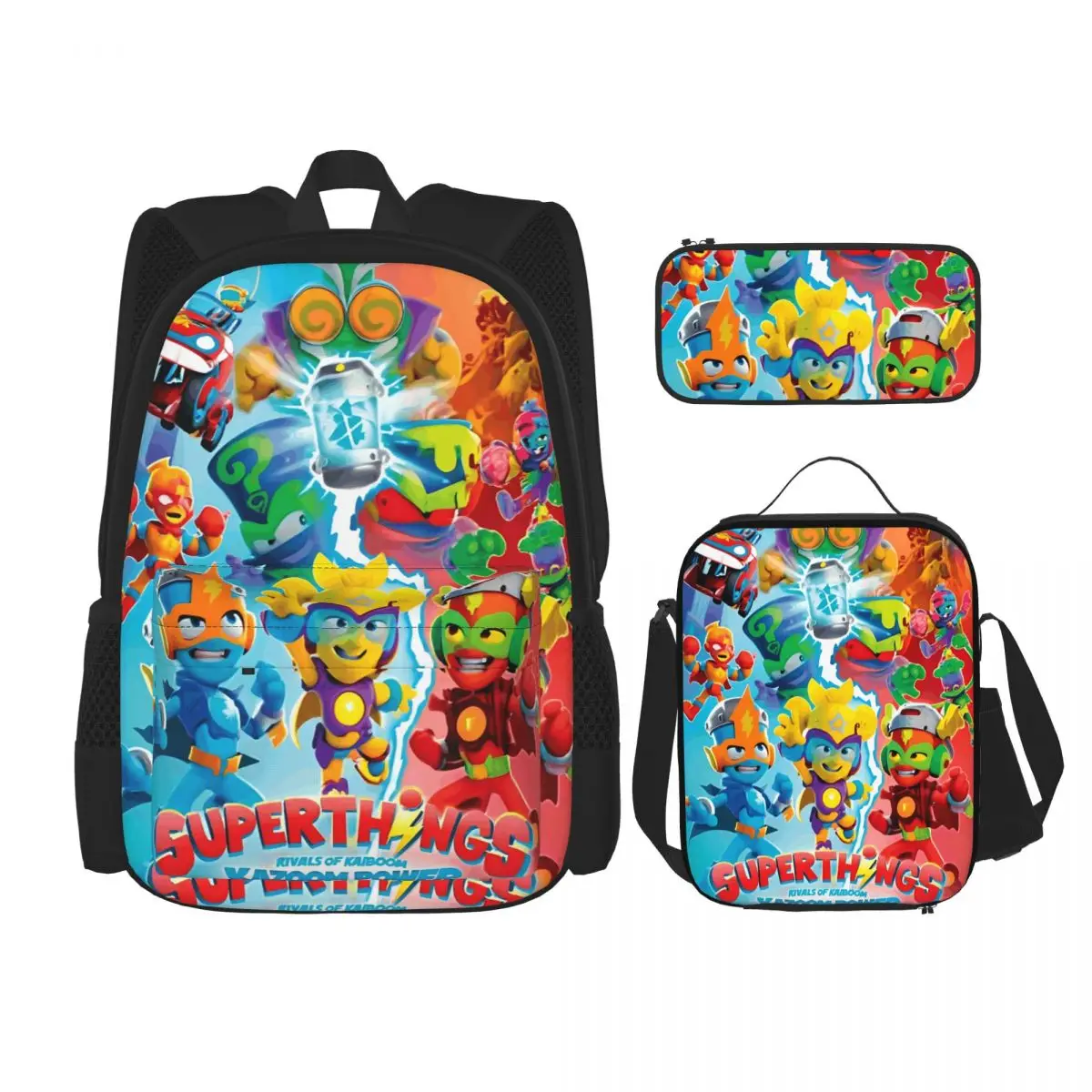 SuperThings Cartoon 3pecs/set Backpack for Student Kazoom Power Kindergarten High School Daypack Lunch bag Pencil Case
SuperThings Cartoon 3pecs/set Backpack for Student Kazoom Power Kindergarten High School Daypack Lunch bag Pencil Case