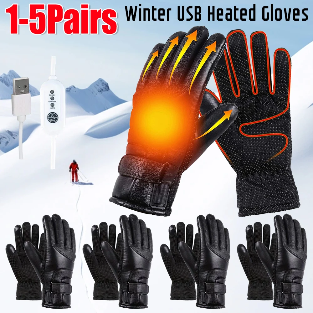 1-5Pairs Winter USB Heated Gloves Motorcycle Waterproof Heating Thermal Soft Gloves Outdoor Keep Warm Guantes For Cycling Skiing
1-5Pairs Winter USB Heated Gloves Motorcycle Waterproof Heating Thermal Soft Gloves Outdoor Keep Warm Guantes For Cycling Skiing
