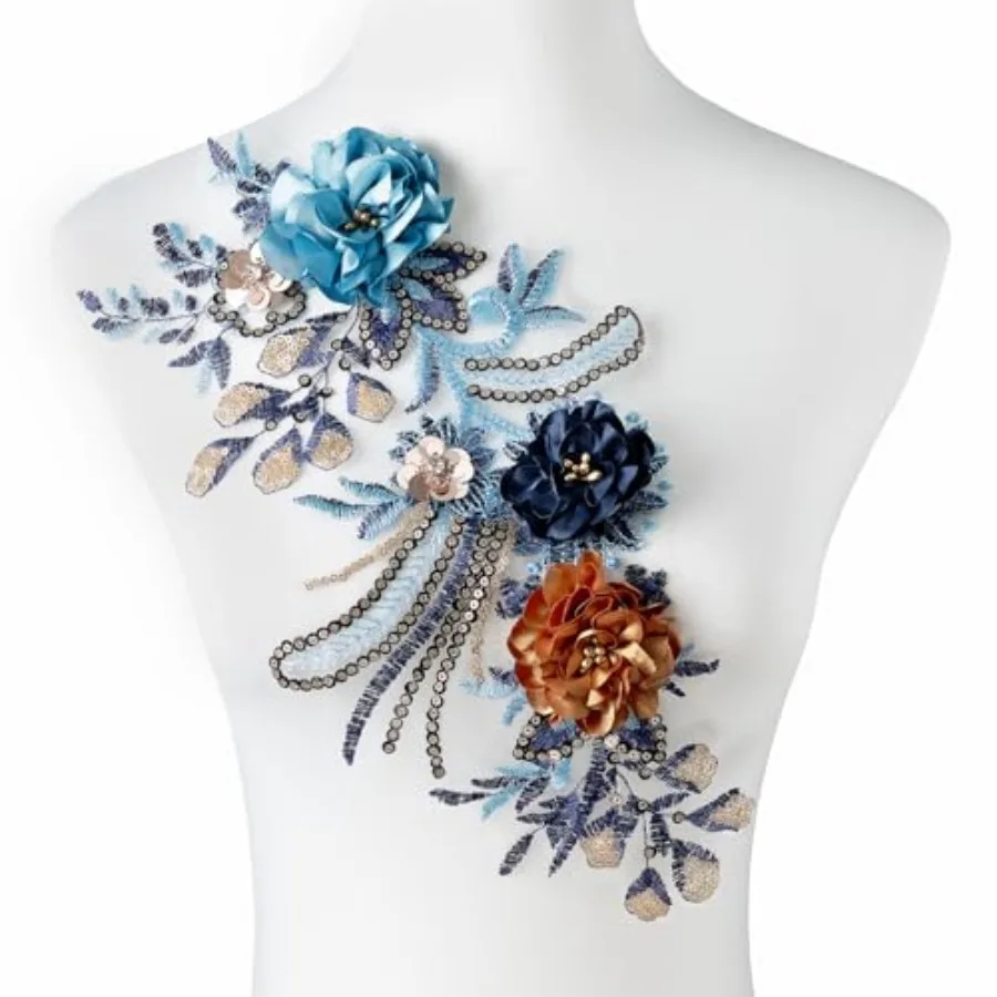 3D Embroidered Beaded Pearl Flower Fabric Colorful Rhinestones Applique, Handmade Sewing Tool for DIY Wedding Bridal Dress Flor
3D Embroidered Beaded Pearl Flower Fabric Colorful Rhinestones Applique, Handmade Sewing Tool for DIY Wedding Bridal Dress Flor