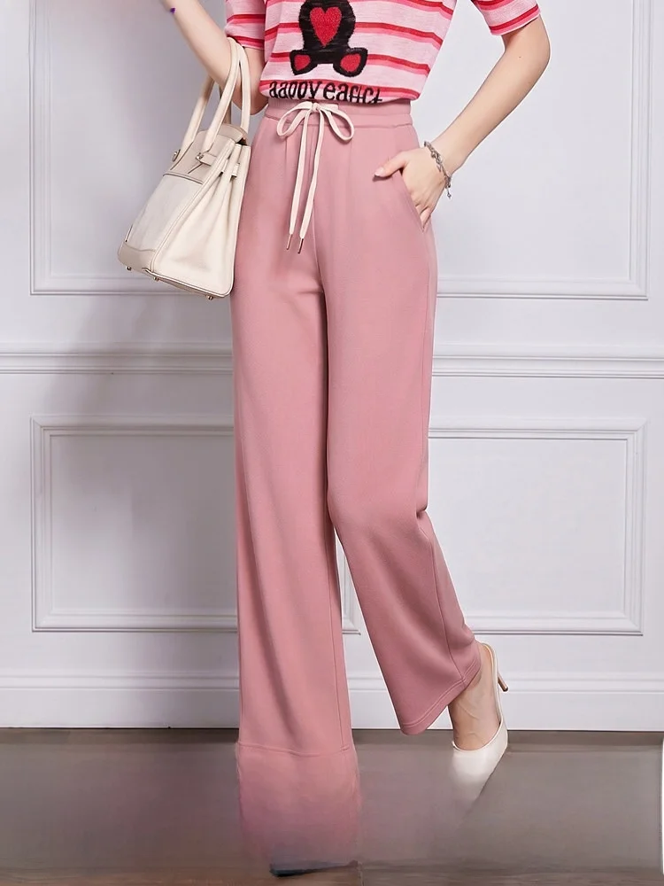High Waist Wide Leg Pants Women's Summer Loose Drapey Belted Casual Trousers Elastic Waist plus Size Straight Cut
High Waist Wide Leg Pants Women's Summer Loose Drapey Belted Casual Trousers Elastic Waist plus Size Straight Cut