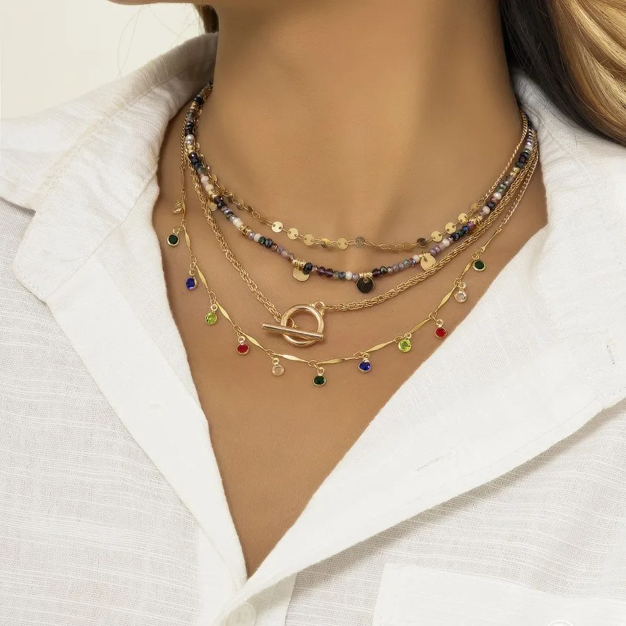 4pcs Elegant Fashion Colorful Crystal Seqs Tassel Geometric Beaded Necklace Set For Women
4pcs Elegant Fashion Colorful Crystal Seqs Tassel Geometric Beaded Necklace Set For Women