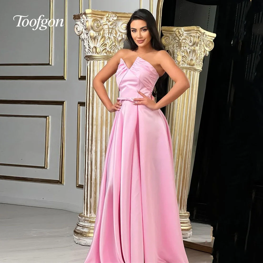 Toofgon V Neck Pink A Line Prom Dresses Sleeveless Draped Satin A Line Prom Party Dress Customized Long Special Occasion Gown
Toofgon V Neck Pink A Line Prom Dresses Sleeveless Draped Satin A Line Prom Party Dress Customized Long Special Occasion Gown