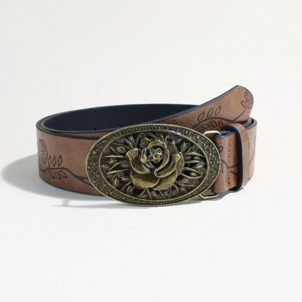 A casual, individual and retro belt, Western-style clothing accessory, metal buckle, PU belt, suitable for both men and women
A casual, individual and retro belt, Western-style clothing accessory, metal buckle, PU belt, suitable for both men and women