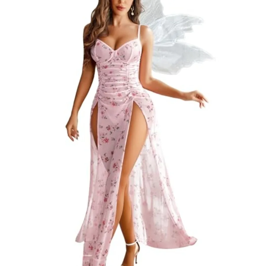 Avidlove Sexy Nightgown for Women Mesh Floral Slit Pleated Lingerie V Neck Long Dress
Avidlove Sexy Nightgown for Women Mesh Floral Slit Pleated Lingerie V Neck Long Dress