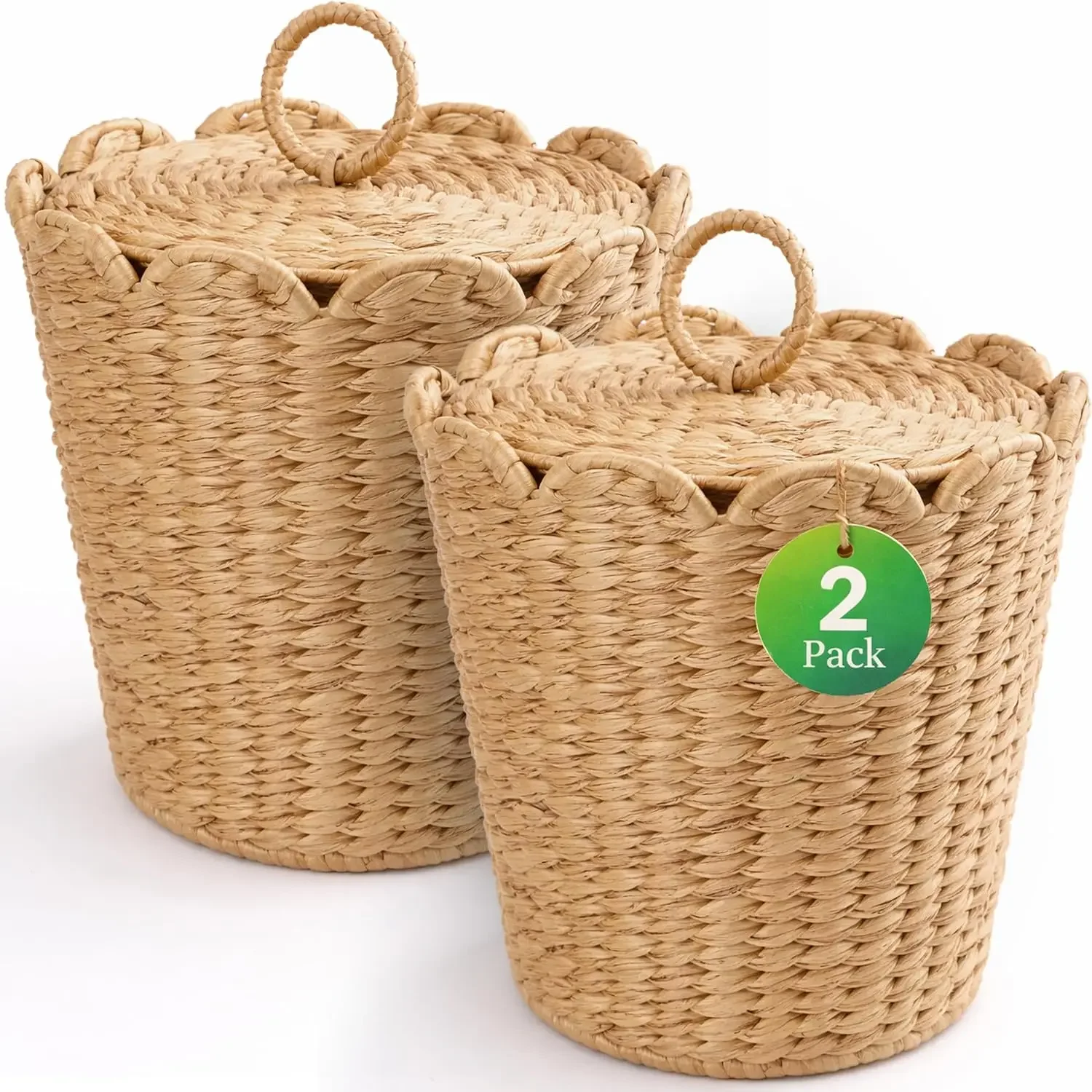 2 Pack 3.7 Gallon Wicker Trash Can with Lid Handwoven Water Hyacinth Bathroom Waste Basket Boho Bin for Home Light Brown
2 Pack 3.7 Gallon Wicker Trash Can with Lid Handwoven Water Hyacinth Bathroom Waste Basket Boho Bin for Home Light Brown
