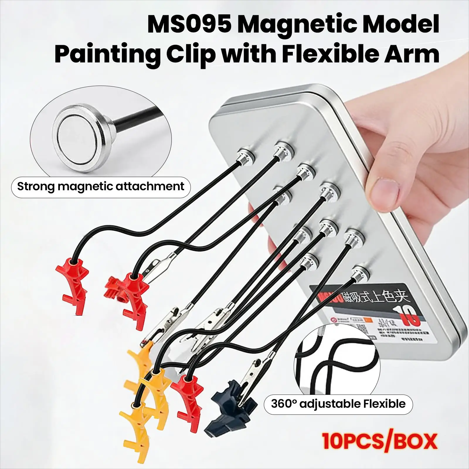 MSWZ MS095 Flexible Magnetic Painting Clip 10pcs/Box for Gundam Model Building Hobby DIY Spray Paint Tool Set with Storage
MSWZ MS095 Flexible Magnetic Painting Clip 10pcs/Box for Gundam Model Building Hobby DIY Spray Paint Tool Set with Storage