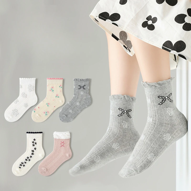 5 Pair/set Cute Fashion Children's Sock Elegant Princess Floral Bow Kids Girl Sock Spring Summer Breathable Mesh School Sock
5 Pair/set Cute Fashion Children's Sock Elegant Princess Floral Bow Kids Girl Sock Spring Summer Breathable Mesh School Sock