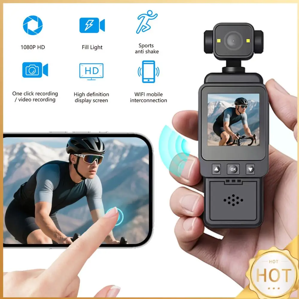 1080P WiFi HD Handheld Sports Camera Wireless Transmission Portable Pocket Camcorder 270° Rotation for Safety Work Guard Travel
1080P WiFi HD Handheld Sports Camera Wireless Transmission Portable Pocket Camcorder 270° Rotation for Safety Work Guard Travel