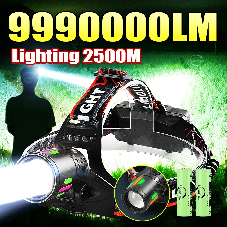 New Strong Light Headlamp LED Rechargeable Headlight Long Range 2500M Head Flashlight High Power Tactical Head Torch For Fishing
New Strong Light Headlamp LED Rechargeable Headlight Long Range 2500M Head Flashlight High Power Tactical Head Torch For Fishing