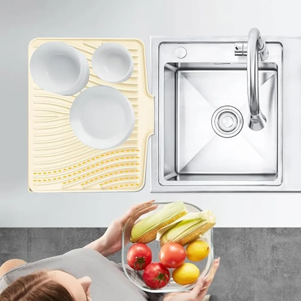Heat Resistant Silicone Draining Board Mat Large size Diversion Opening Slope Kitchen Dish Drainer Pad Nonslip Dish Drying Mat
Heat Resistant Silicone Draining Board Mat Large size Diversion Opening Slope Kitchen Dish Drainer Pad Nonslip Dish Drying Mat