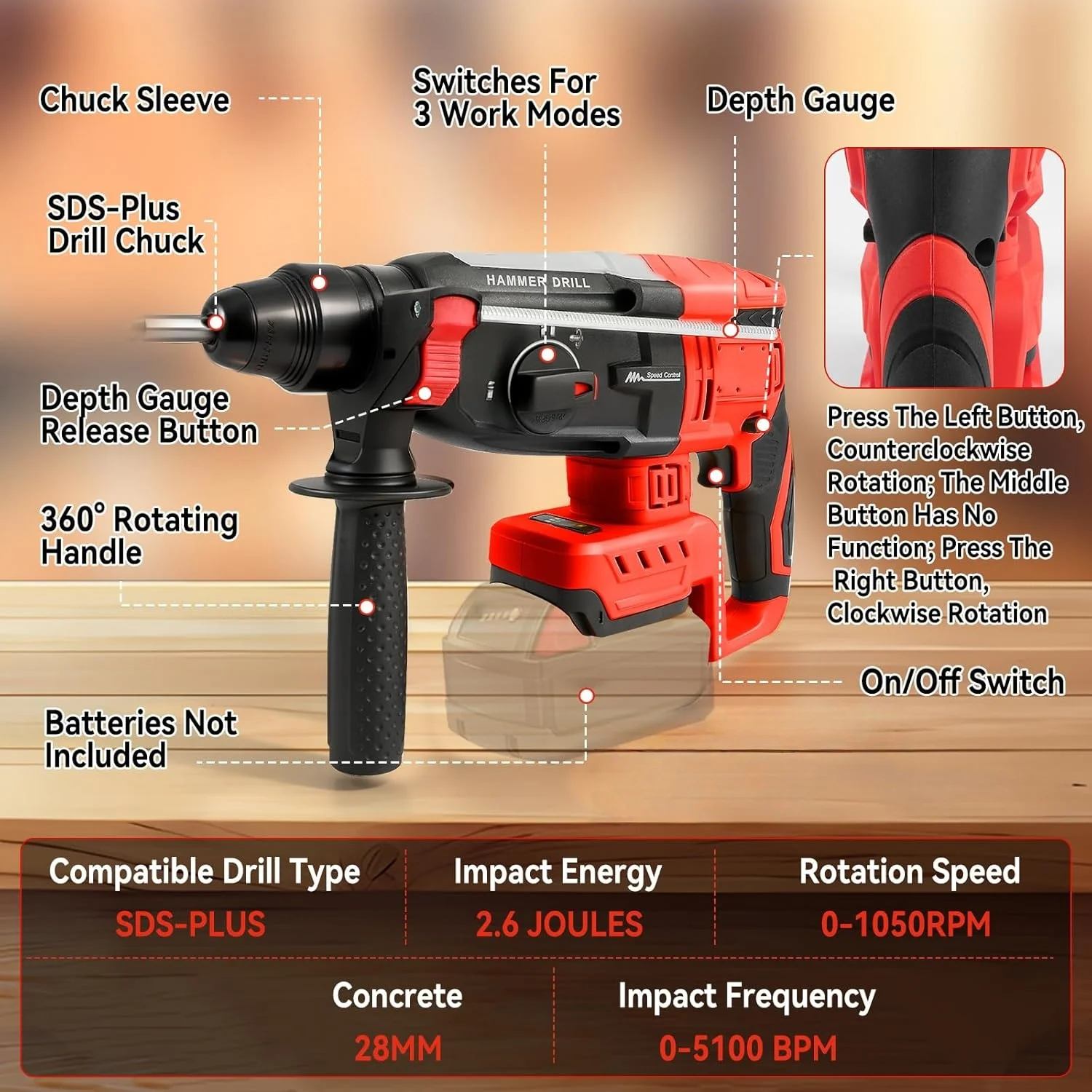 Brushless Hammer Drill Compatible With Milw-aukee M-18 Battery – 3-in-1 Impact Driver Variable Speed No Battery Included
Brushless Hammer Drill Compatible With Milw-aukee M-18 Battery – 3-in-1 Impact Driver Variable Speed No Battery Included