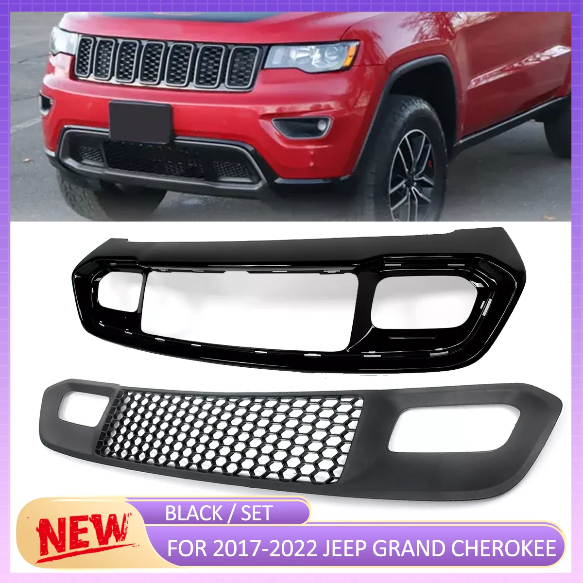 Front Radiator Center Grille For Jeep Grand Cherokee 2017 2018 2019 2020 2021 2022 Lower Grille & Bumper Grill Bezel gloss Black
Front Radiator Center Grille For Jeep Grand Cherokee 2017 2018 2019 2020 2021 2022 Lower Grille & Bumper Grill Bezel gloss Black