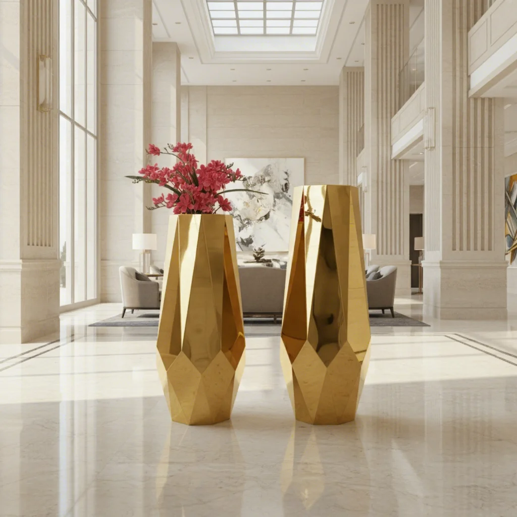 Luxury Home Decoration Flower Tall Vase / Big Outdoor Gold Plant Pot Large Size Interior Flower Pot
Luxury Home Decoration Flower Tall Vase / Big Outdoor Gold Plant Pot Large Size Interior Flower Pot