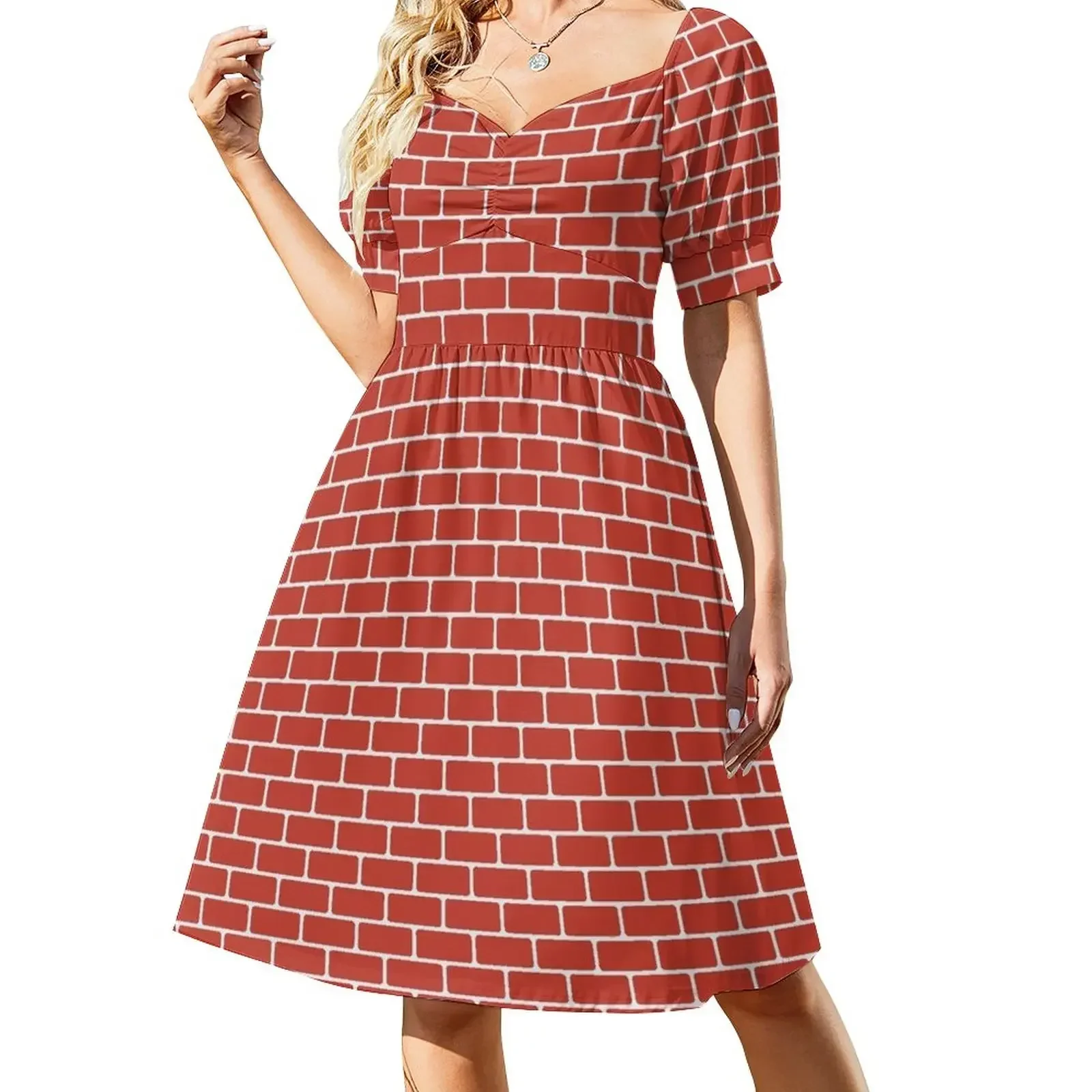 Brick Wall Pattern With Red Bricks Short-Sleeved Dress dresses for special events loose summer dress Dress
Brick Wall Pattern With Red Bricks Short-Sleeved Dress dresses for special events loose summer dress Dress