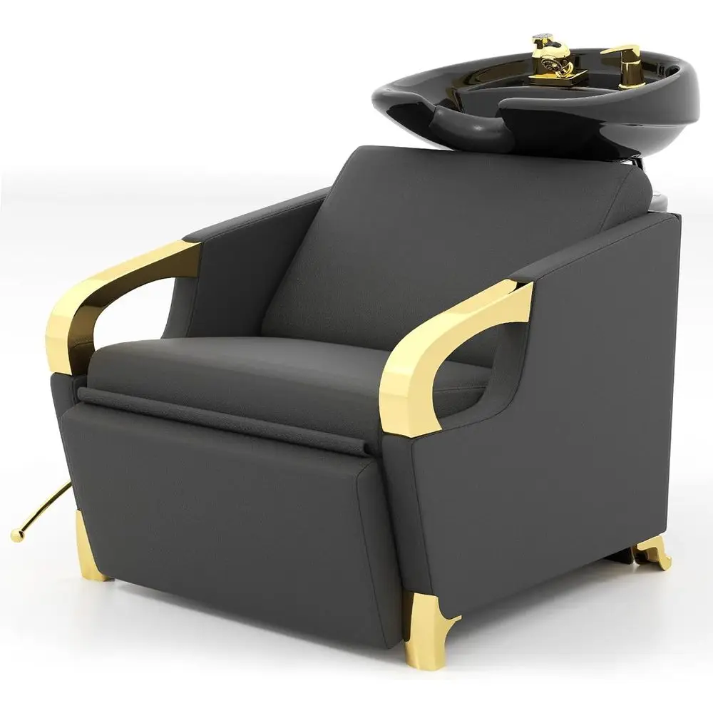 Luxury Hair Washing Station with Gold-Tone Equipment
Luxury Hair Washing Station with Gold-Tone Equipment