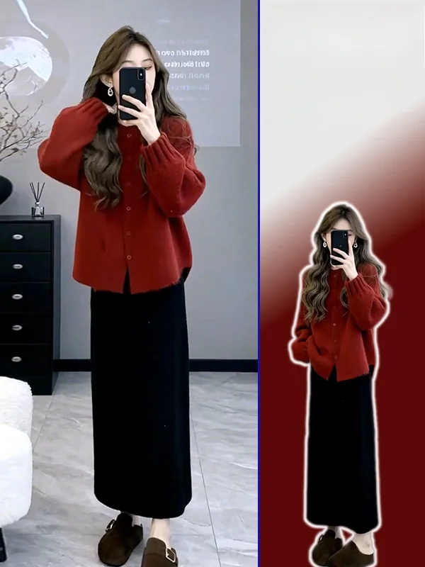 plus Size Casual Knitted Sweater Long Skirt Set Women Spring Atmosphere Feel Half Skirt Two Piece Set Comfortable Breathable
plus Size Casual Knitted Sweater Long Skirt Set Women Spring Atmosphere Feel Half Skirt Two Piece Set Comfortable Breathable