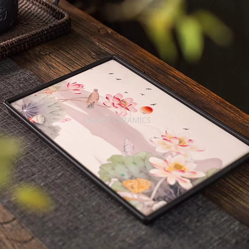 1pc Ceramic Tea Set Tray, Chinese Rectangular Tea Tray, Household Storage Tray, Tea Ceremony Accessories, Household Goods
1pc Ceramic Tea Set Tray, Chinese Rectangular Tea Tray, Household Storage Tray, Tea Ceremony Accessories, Household Goods