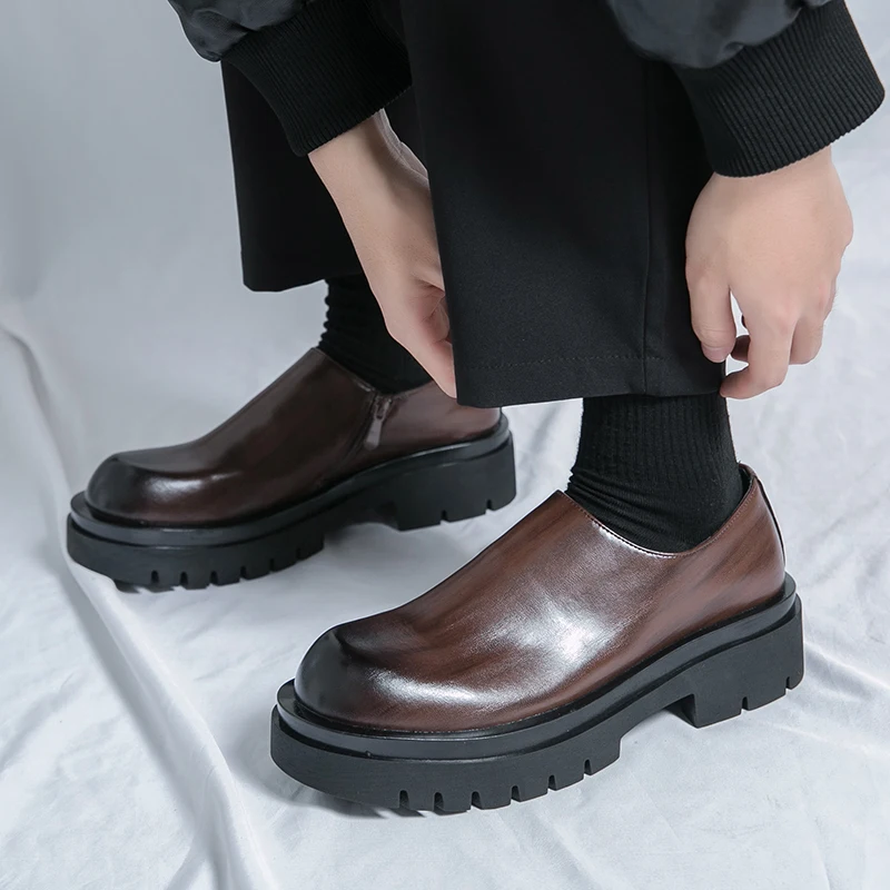 Spring New Men's Side Zipper Comfortable Cowhide Oxford Shoes Fashion Brand Classic Brown Men's Breathable Casual Leather Shoes
Spring New Men's Side Zipper Comfortable Cowhide Oxford Shoes Fashion Brand Classic Brown Men's Breathable Casual Leather Shoes
