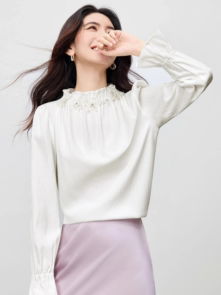 SENTUBILA Women's White Blouse Long-Sleeve Embroidered Flares Ruffled Collar Blouse Elegant Designer Woman Clothing 153CA3079
SENTUBILA Women's White Blouse Long-Sleeve Embroidered Flares Ruffled Collar Blouse Elegant Designer Woman Clothing 153CA3079