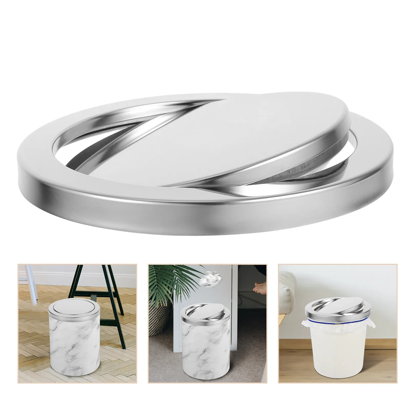 Round Stainless Steel Trash Can Cover Flush Mount Swing Flap Lid for Under Sink Compact Waste Disposal Kitchen Bathroom Office
Round Stainless Steel Trash Can Cover Flush Mount Swing Flap Lid for Under Sink Compact Waste Disposal Kitchen Bathroom Office