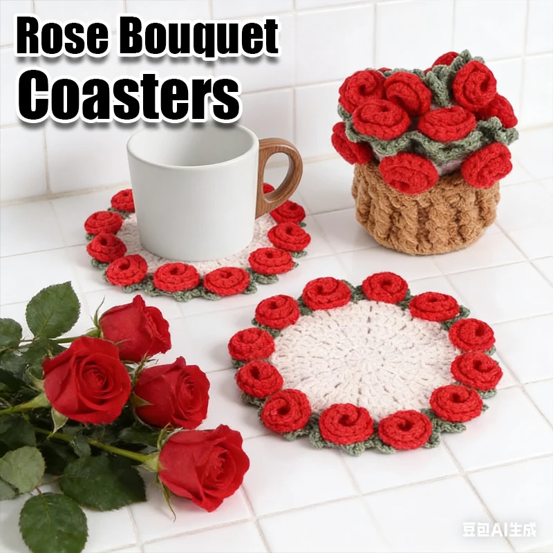 Подставки под чашки в виде букета роз ручной работы из шерстяной пряжи, связанные крючком, трансформируемые в креативный подарок на день рождения, подставки в виде цветов
Подставки под чашки в виде букета роз ручной работы из шерстяной пряжи, связанные крючком, трансформируемые в креативный подарок на день рождения, подставки в виде цветов