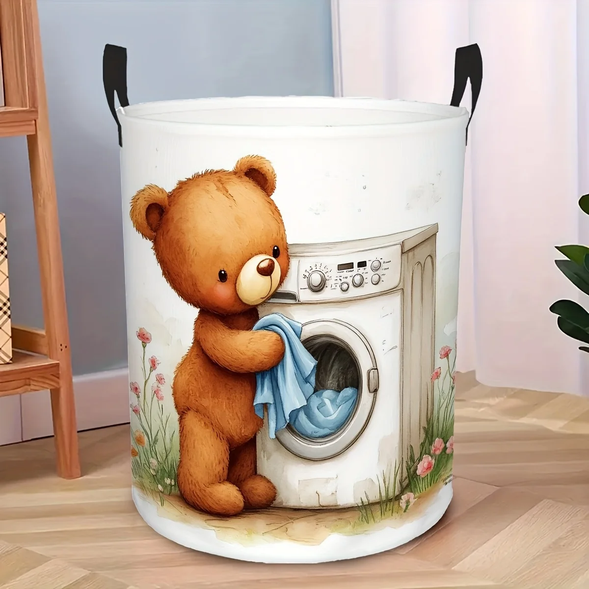 Bear Washing Machine Design Foldable Laundry Basket Round Clothes Hamper Suitable for Bathroom And Bedroom Room
Bear Washing Machine Design Foldable Laundry Basket Round Clothes Hamper Suitable for Bathroom And Bedroom Room