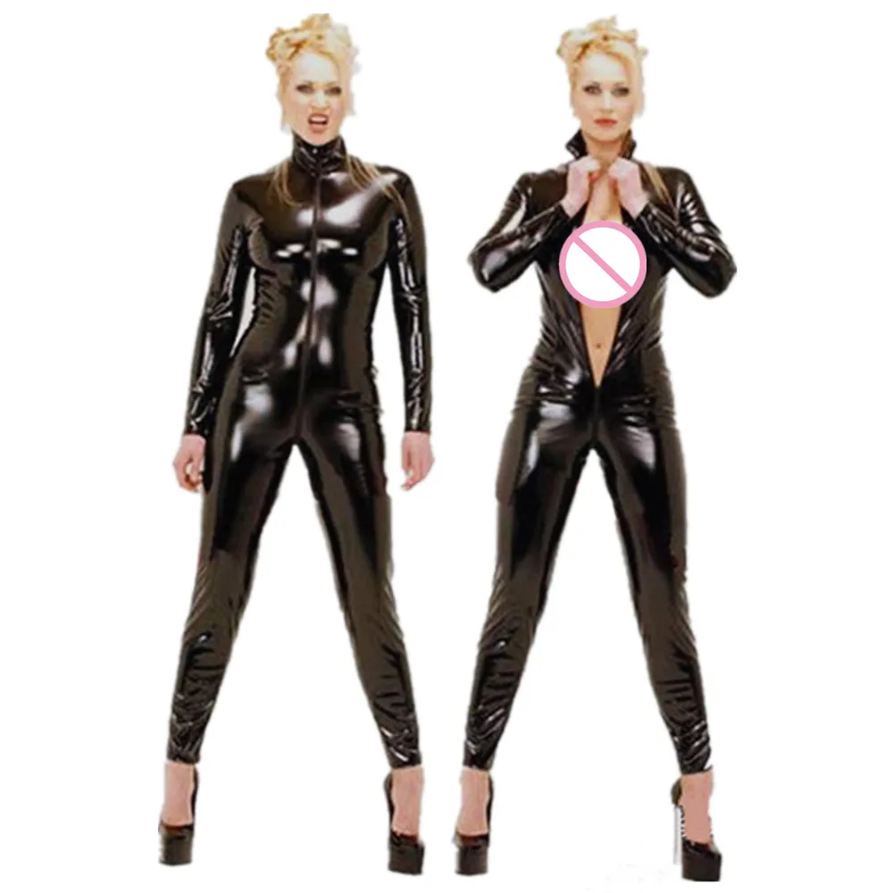 S-4XL Black Long Sleeve Faux Leather Jumpsuits Sexy Women Front Zipper Open Crotch Bodysuit Clubwear Erotic Lingerie Catsuit
S-4XL Black Long Sleeve Faux Leather Jumpsuits Sexy Women Front Zipper Open Crotch Bodysuit Clubwear Erotic Lingerie Catsuit