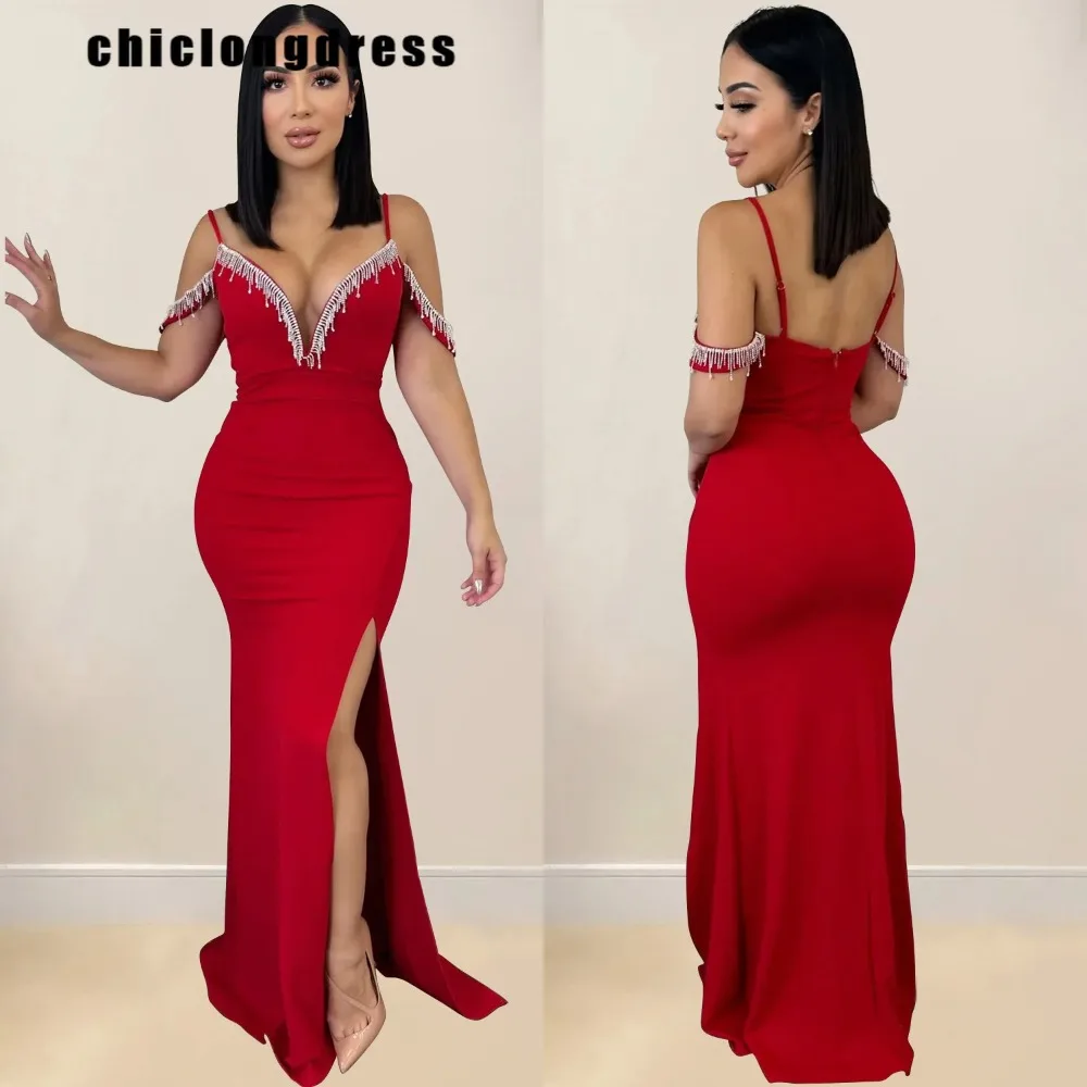 Women's Sexy Diamond Split Strap Evening Dress, Backless Tight Floor Length Party Dress, Luxury Diamond Tassel, Autumn Fashion
Women's Sexy Diamond Split Strap Evening Dress, Backless Tight Floor Length Party Dress, Luxury Diamond Tassel, Autumn Fashion