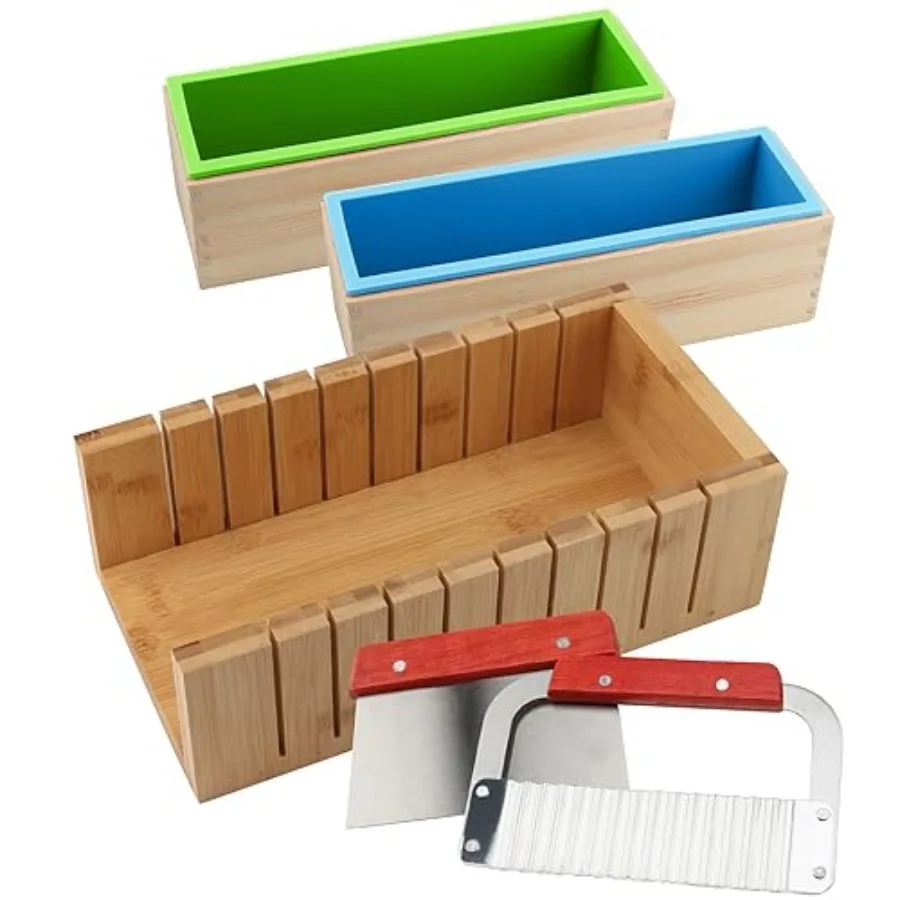 42oz Soap Molds with Stainless Steel Wavy Slicer and Straight Slicer, Soap Loaf Bar Rectangular Silicone Soap Making Molds Kit
42oz Soap Molds with Stainless Steel Wavy Slicer and Straight Slicer, Soap Loaf Bar Rectangular Silicone Soap Making Molds Kit
