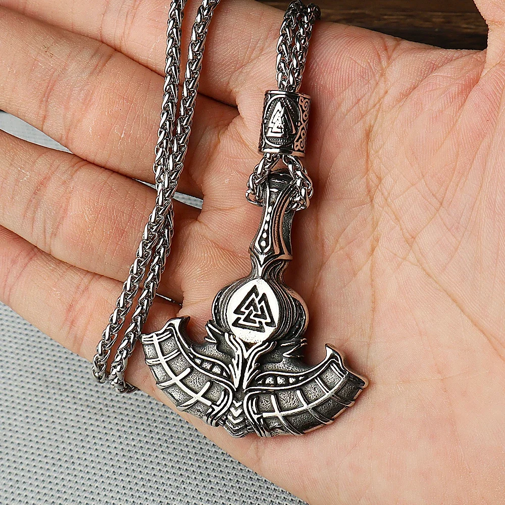 Norse Odin Trinity Thor's Hammer Pendant Necklace Mens Vintage Viking Valknut Anchor Necklace Stainless Steel Amulet Jewelry
Norse Odin Trinity Thor's Hammer Pendant Necklace Mens Vintage Viking Valknut Anchor Necklace Stainless Steel Amulet Jewelry