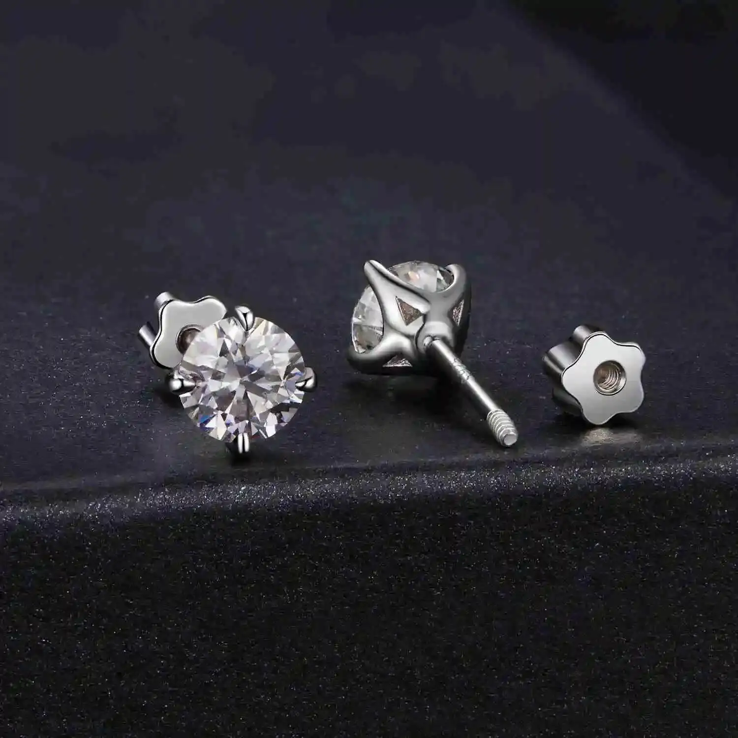 Classic Moissanite Earrings, 925 Silver Brilliant 4 Prongs Round Cut Lab Created Diamond Wedding Engagement Earrings
Classic Moissanite Earrings, 925 Silver Brilliant 4 Prongs Round Cut Lab Created Diamond Wedding Engagement Earrings
