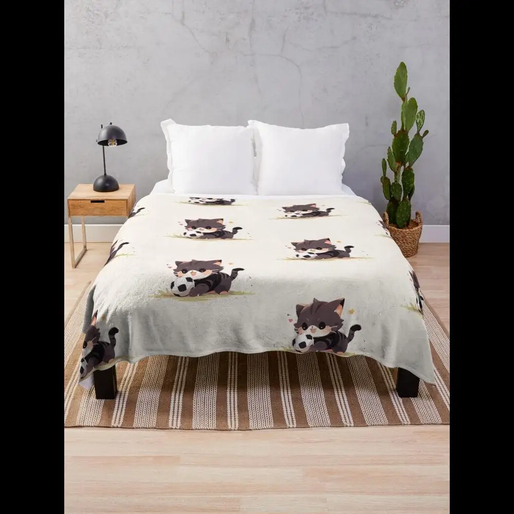 Cozy Striped Cat Loving Football Throw Blanket for Home Comfort
Cozy Striped Cat Loving Football Throw Blanket for Home Comfort