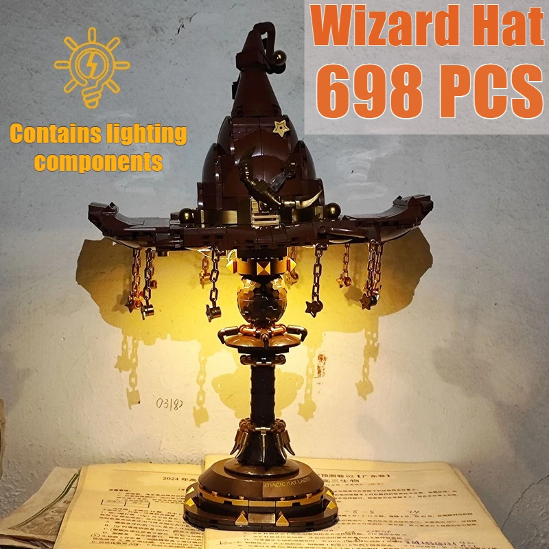698PCS Classic Magic Wizard Hat Desk Lamp,Creative Fantasy with Light Home Decor Building Blocks Toy Birthday Gift for Kid Adult
698PCS Classic Magic Wizard Hat Desk Lamp,Creative Fantasy with Light Home Decor Building Blocks Toy Birthday Gift for Kid Adult
