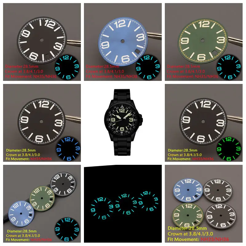 28.5mm Black Watch Dial Fit SKX007 SKX009 6105 SRPD Tuna Monster Turtle Watch For NH35 NH36 Movement With Super C3 Blue Green
28.5mm Black Watch Dial Fit SKX007 SKX009 6105 SRPD Tuna Monster Turtle Watch For NH35 NH36 Movement With Super C3 Blue Green