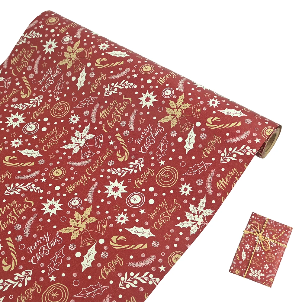 1 Roll 32.8Ft Kraft Christmas Wrapping Paper Roll Dull Red Leaves and Jingling Bell Design for Christmas,Holiday,Party Gift Wrap
1 Roll 32.8Ft Kraft Christmas Wrapping Paper Roll Dull Red Leaves and Jingling Bell Design for Christmas,Holiday,Party Gift Wrap