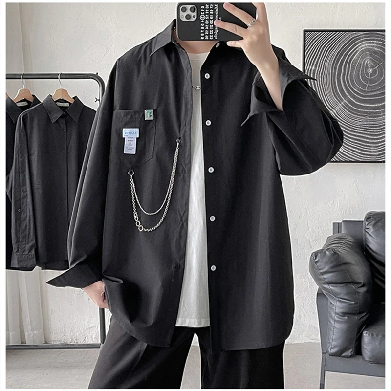 New Oversized Shirt Men Streetwear Chain Long Sleeve Harajuku Fashion Men's Shirts Korean Woman Shirts Clothing Large Size 5xl
New Oversized Shirt Men Streetwear Chain Long Sleeve Harajuku Fashion Men's Shirts Korean Woman Shirts Clothing Large Size 5xl